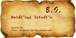 Belényi István névjegykártya